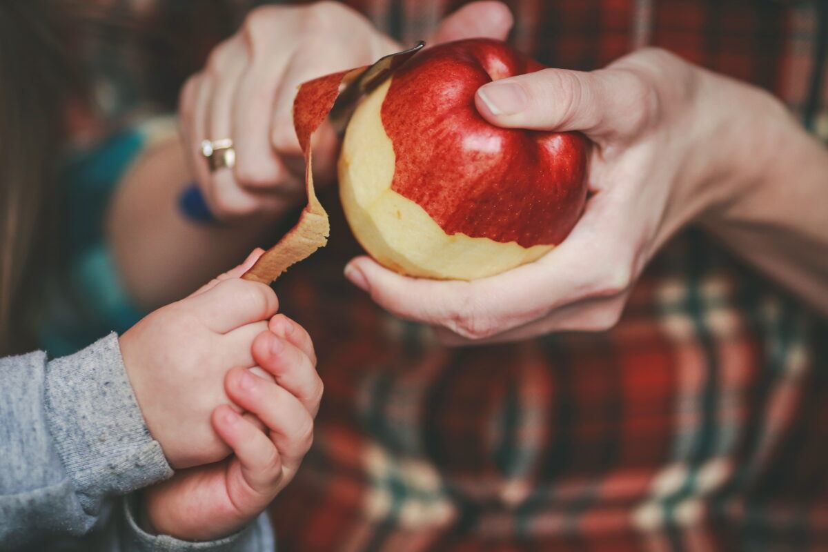 Peeling an Apple for a child