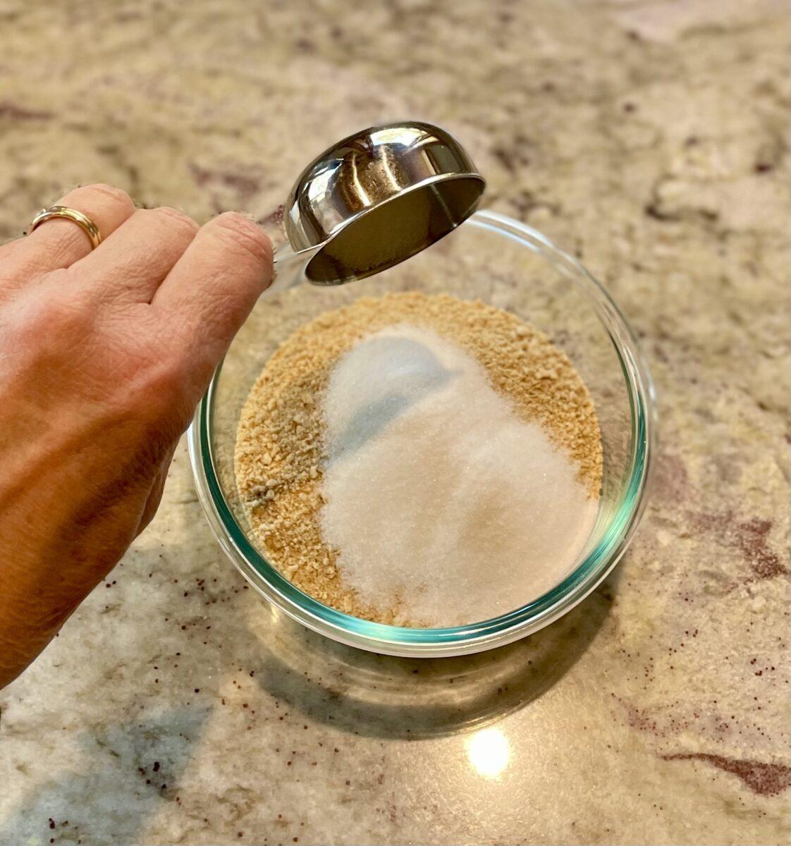 graham crackers and sugar crust