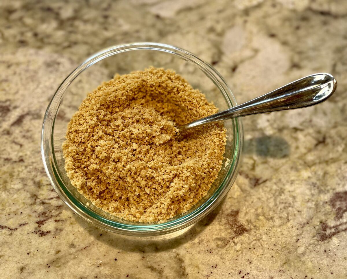 graham cracker & sugar with butter mixed in