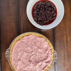 no bake cheese cake freeze-dried cherry