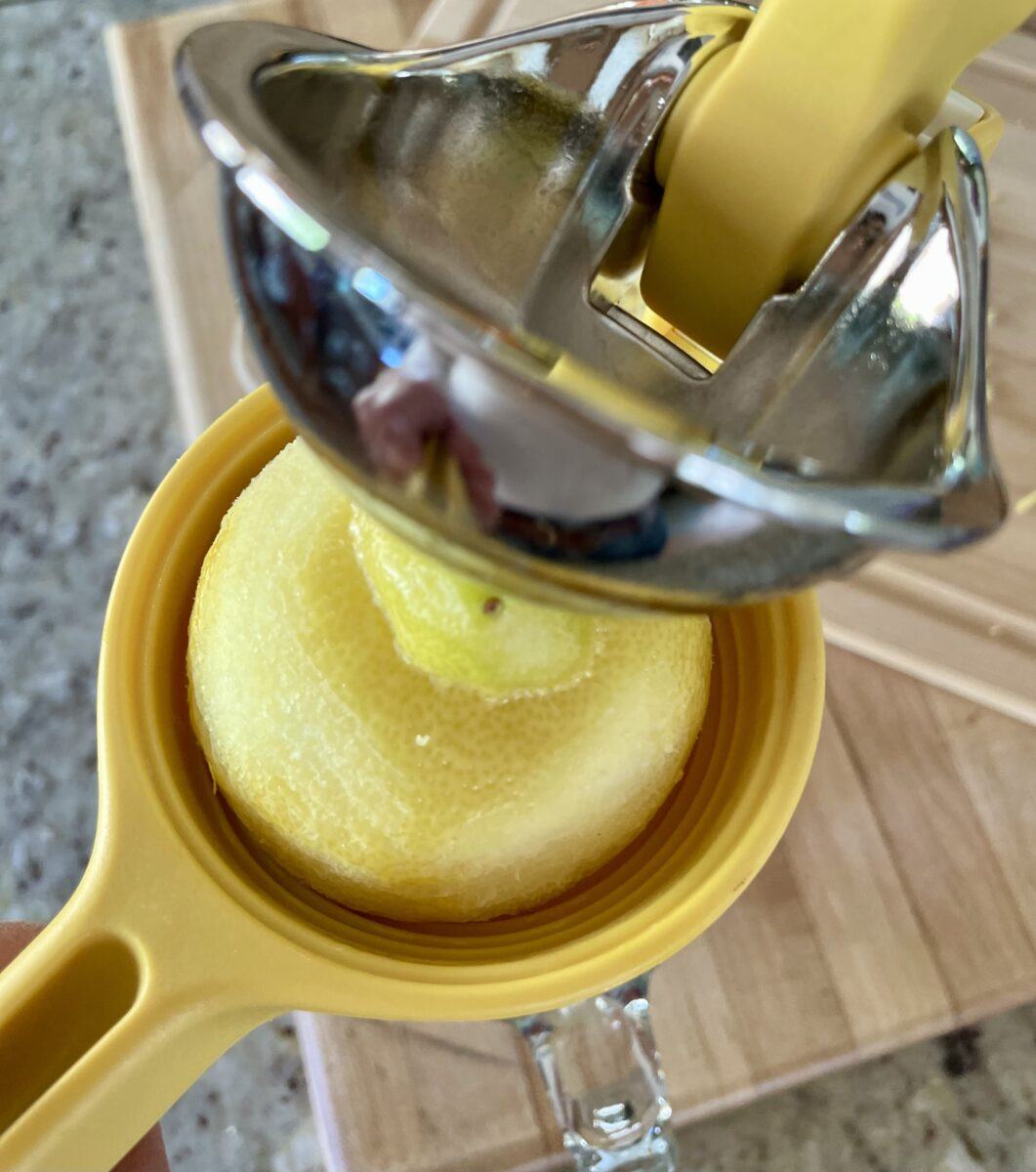 Juicing the lemon.
