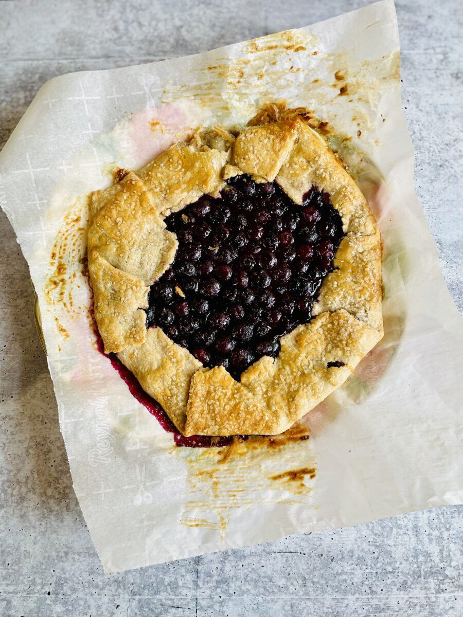Baked blueberry galette