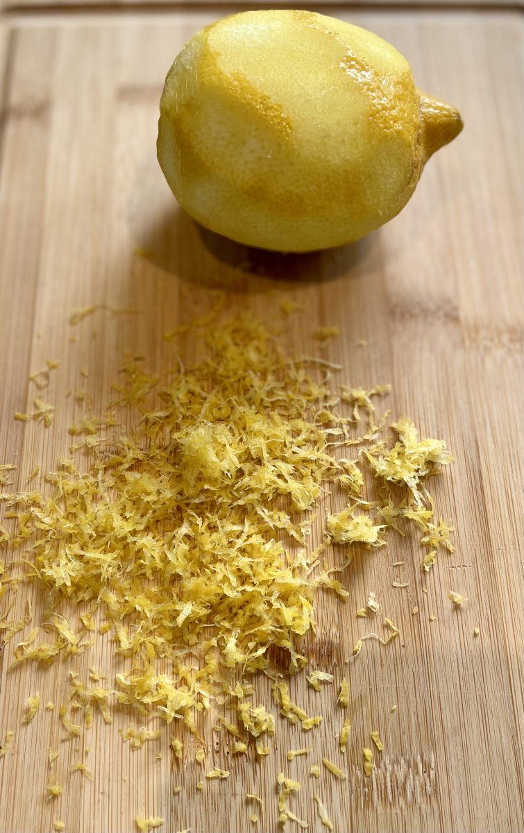 Lemon zest for blueberry muffins