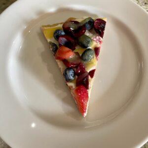 Slice of fruit pizza