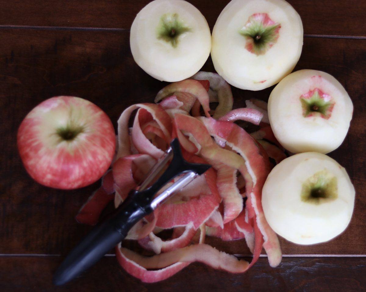 Organic Honeycrisp apple skin